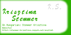 krisztina stemmer business card